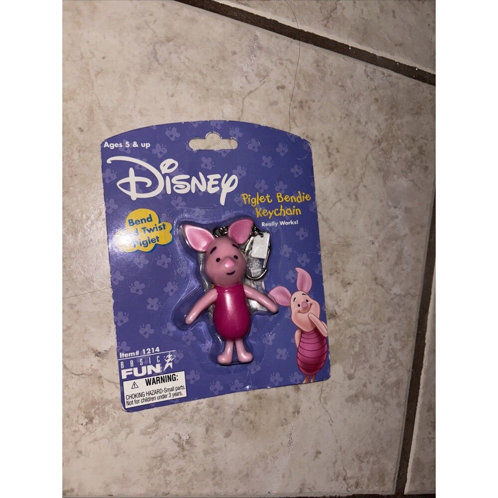 Basic Fun Disney's Bend & Twist Piglet Bendie Keychain New